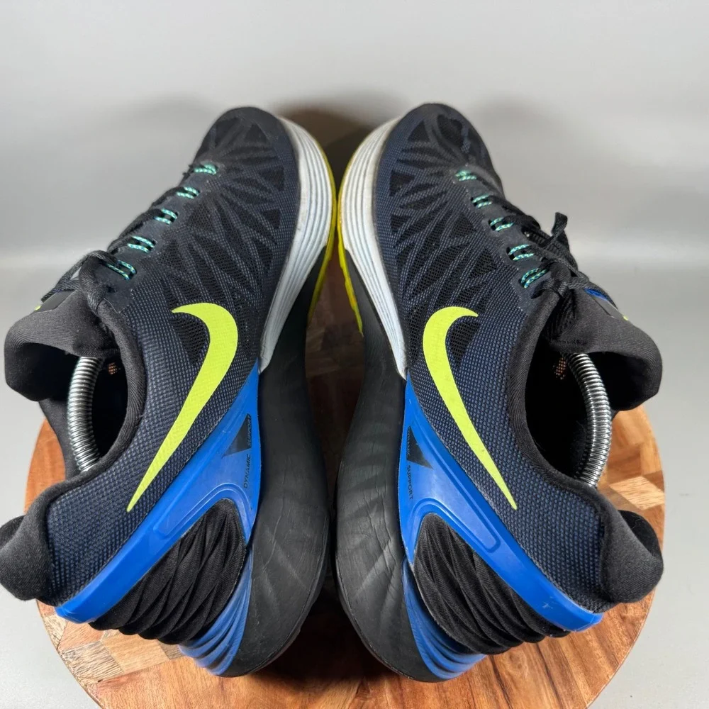 Nike‎ Lunarglide 6 Mens 12.5 Black Volt Blue Lagoon Running Shoes 654433-004
